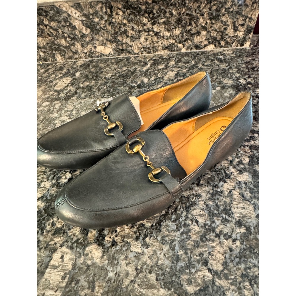 Baretraps Origins Wyatt Black Leather Horsebit Loafers Flats Womens 9.5M NEW